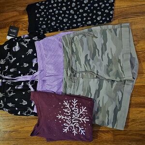 Lot Shorts, Skulls, Skeleton Hand, Camouflage, Camo, Leggings, Long Slv T-shirt